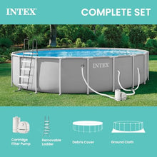 INTEX Prism Frame 20ft x 52in Round Above Ground Swimming Pool Set w/Pump
