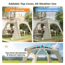 Alvantor® 12' x 12' Pop Up Gazebo, All Weather 4-Season Instant Canopy Tent, UPF 50+ Waterproof Lightweight, Addable PVC/Mesh/Polyester Curtains Pergola for Patio Backyard Deck Camping Beach