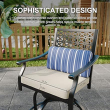Reljofum 3 PCS Swivel Patio Chairs Set with Beige Cushions, 3 Pieces Outdoor Bar Set with 2 Swivel Counter Height Bar Stools, High BistroSets with 2 Outdoor Bar Stools and 1 BarTable