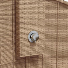 vidaXL Outdoor Shower, Swimming Pool Shower with Rotatable Spray, Patio Furniture for Garden Backyard, Beige Poly Rattan and Acacia Wood