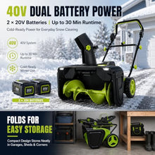 Cordless Snow Blower, 3500W Brushless, 25FT Throw, 30-Min Runtime