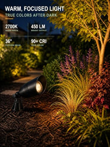 Landscape Spotlights Outdoor with 5W 2700K Replaceable MR16 Bulbs, 2P