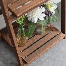 Ladder Shelf 4-Tier Wooden Flower Stand Foldable Storage Rack Free Standing Plant Flower Stand Corner Plant Display Rack For Living Room Bathroom Kitchen Office Moisture-proof Flowerpot Stand