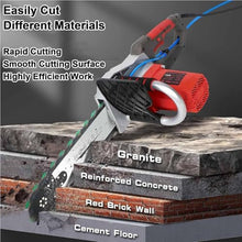 Handheld Electric Concrete Chain Saw - Diamond Wall Cutter with Water-Fed Dust Suppression, Includes 2 Chains & 2 Guide Bars, Max Cutting Depth 35cm, Ideal for Professionals