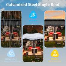 Sonegra 12' x 20' Permanent Hardtop Gazebo with Aluminum Frame and Double Roof Brown