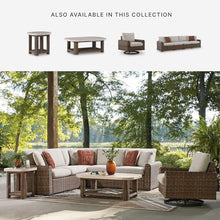 Signature Design by Ashley Angel Island Outdoor Rocking Chair, 360-Degree Swivel Lounge Comfort, Aluminum Frame Resin Wicker With Nuvella Fabric For Patio Porch Deck