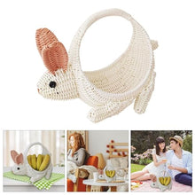 Whoasyst Elegant Rabbits Storage Basket Sturdy Woven Organizers Home Accessory for Gifts Candy and Home Decoration Woven Picnics Basket