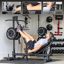 Synergee Leg Press Machine with LAT Pull Down Attachment Black
