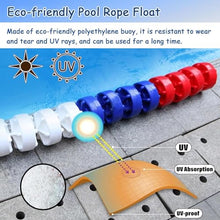 Swimming Pool Blue Red Yellow Safety Divider Rope, Wave-Proof Floating Swimming Cordon Line for Competition Training, Float Dia 12cm/4.7in(50m/164ft/1968in)