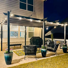 ANTSKU 11x16 FT Outdoor Pergola with Retractable Canopy Dark Grey