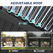 12' x 20' Pergola with Adjustable louvered Roof and Aluminum Frame