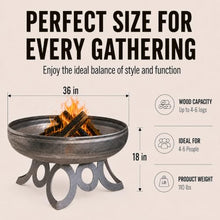Ohio Flame Liberty 36” Wood Burning Fire Pit Carbon Steel with Circular