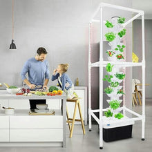 YAFODUTE 45 Pods Garden Hydroponics Growing System Smart Garden Planter Vertical Hydroponics Tower with LED Timed Grow Light, Germination Aeroponics Growing Kit with Hydrating Pump,Adapter//1pc