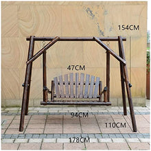 KYTGFH Patio Swing Porch Hang Club Bench Chair,Deluxe Wooden Arc Frame Hammock 3 Person Outdoor Patio Swing Chair,Porch Glider Swing Chair for Patio,Garden,Poolside