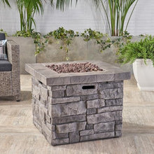 Merax 30" Outdoor Square MgO Propane Fire Pit - 40,000 BTU, Grey