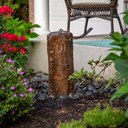 Aquascape 24 Inch Faux Basalt Column Kit Outdoor Fountain Brown