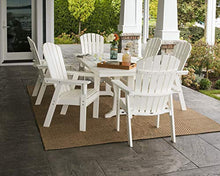 POLYWOOD® Nautical Curveback Adirondack 7-Piece Dining Set with Trestle Legs in White