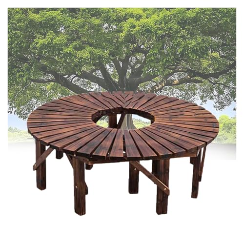 BXKCFYBSQ 360° Looping Tree Bench,Backless Garden and Patio Seating,Solid Wood Curved Chair,Free Combination of Shapes,Capacity 400KG,for Parks Yards