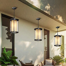 ERKANZHI Ip54 Adjustable Outdoor Aluminum Light Porch Glass Lantern Lighting Fixture Metal Glass Patio Hanging Lamp Waterproof Porch Vineyard E27 Edison Lighting Device
