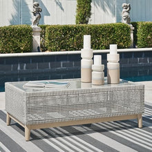 Signature Design by Ashley Outdoor Coffee Table, Rectangular Wicker, Gray