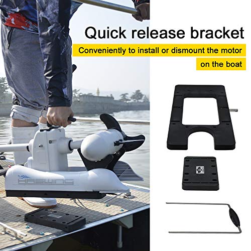 AQUOS 12V 55LBS 48inch Bow Mount Trolling Motor with Remote Control White