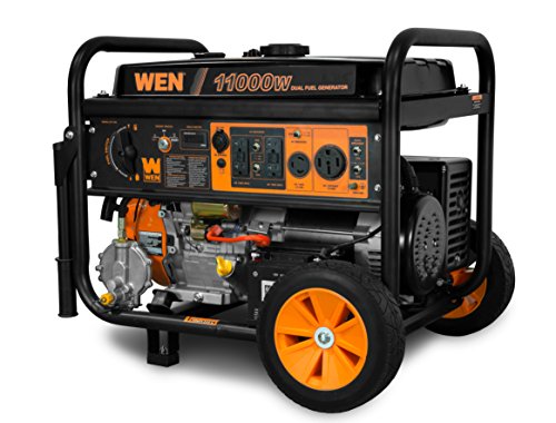 WEN 11,000-Watt 120V/240V Dual Fuel Portable Generator with Wheel Kit and Electric Start (DF1100T)