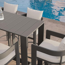 Modway Tahoe 5-Piece Outdoor Patio Bar Table Set in White