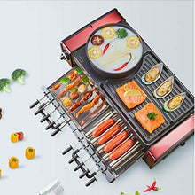 AFPSDLFJDLS Automatic Smokeless BBQ Electric Kebab Rotary Grill Stove Rotisserie Teppanyaki Barbecue Non Stick Frying Pan Skewer Griddle EU