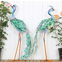Garden Statues Outdoor Large Clearance Animal Wrought Iron Peacock Sculpture, Garden Statue Animal Retro Living Room Balcony Courtyard Terrace Flower Gardening Decoration Ornaments (Color : Cream)