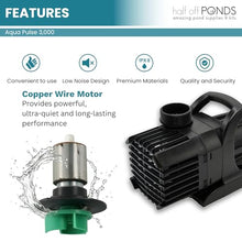 Aqua Pulse Submersible Pond Pump, 3,000 GPH, 100 ft Quick Disconnect Cord