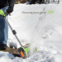 HYUIO Foldable Snow Blower, Snow Blower Cordless, Compactand and Lightweight, Snow Thrower with Double Safety Switch, for Driveway Winter Snow Removal(Two Batteries)