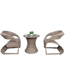 GLigeT Balcony Table and Chair Set Garden Furniture Set Outdoor Tables and Chairs Household Rattan Chair Three-Piece Leisure Outdoor Garden and Terrace Set Bistro Table Set (Color : Black)