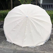 LumaGrove 220cm Fringed Beach Umbrella with Tilt, Portable Outdoor Patio Umbrella with 18 Ribs, Steel Pole, Round Sun Shade