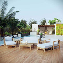 Modern Contemporary Outdoor Patio Balcony Lounge Chair, Sofa and Table Set, Wood, White Natural
