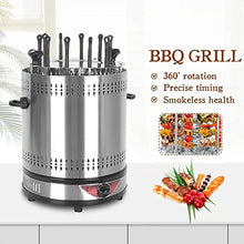 MNSSRN Automatic Rotary Electric Kebab Machine, Automatic Rotary Grill Smokeless Skewers, Built-in Oil Pan - Suitable for Outdoor Camping, 10 Barbecue Sticks