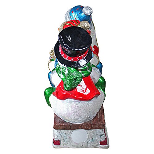 Design Toscano Downhill to the Holidays Illuminated Snowman and Sled Statue Full Color