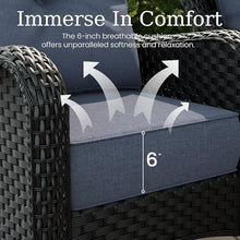 Aeeiua 7 Piece Patio Furniture Set with Fire Pit Table