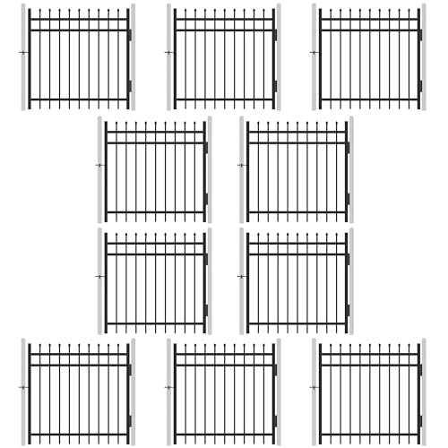 Fencer Wire Pack of 10 Heavy Duty Pinnacle Fence Gate, 4FT Height x 4FT Width Outdoor Fence Gate, Anti-Rust Steel Gate for Fencing Barrier, Decorative Garden Gate for Residential