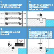 Swimming Pool Ladder Stainless Steel Pool handrails with 3-Step Non-Slip Dot Pedals Used for Private Swimming Pools and Public Gymnasiums in Entertainment venues (Silver 155 cm)
