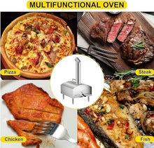 Stainless Steel Outdoor Pizza Oven Incl,Pizza Slicer & Pizza Stone,Premium Wood-Fired Oven for The Garden, Can Be Used with Pellets, Charcoal & Briquettes