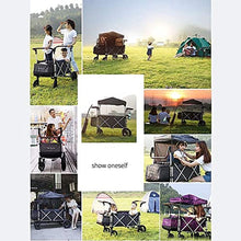 Trolleys, Folding Garden Trolley Cart Heavy Duty Wagon for Outdoor Camping Picnic Fishing Multifunction Shopping Cart with Table Board, Load:80Kg/Army Green