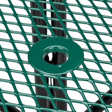 Barco Products SuperSaver Commercial Square Picnic Table, 46 in. Green Thermoplastic-Coated Expanded Metal, Seats 8, Portable or Surface Mount Outdoor Table, 10-Year Guarantee