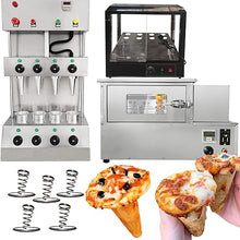 TXMACHINE 4 cone maker machine Outdoor Ovens 12 holes display warmer for pizza shop restaurant hotel home commercial 3000W with 4 molds (pizza cone machine+oven+display warmer, 110V/60HZ)