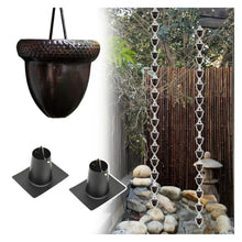 WAHHWF Aluminum Rain Chain with Gutter Adapter, Acorn Cup Style