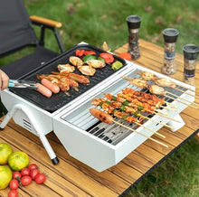 SHSWUD Barbecue Charcoal Grill Camping Grill Portable Charcoal Grills Backpacking BBQ Grill For Outdoor Cooking Bonfire Patio Portable Charcoal Grill, 25*41*31cm, White
