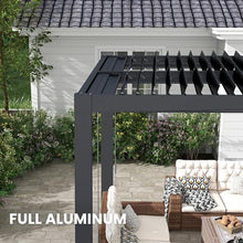 RoyalCraft 12'x16' Adjustable Louvered Pergola Heavy-Duty Aluminum Black
