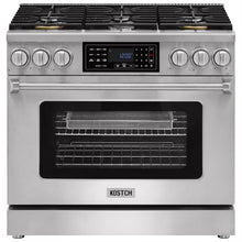 KOSTCH 36" Professional Propane Gas Range with Tilt Touch Control Panel, 6.2 cu ft True Convection Oven, 6 Burners Cooktop, Air Fry, Self-Clean (Stainless Steel)