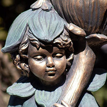 Zaer Ltd. Large Magnesium Fairy Statues for Outdoor Use (Standing Fairy with Flower Tato)