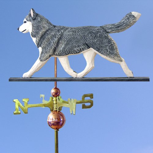 Husky Hand Carved & Painted Weathervane Gray/White, No, 32 Inch (+$155.00)