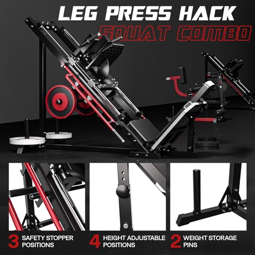 Mappding Leg Press Machine Hack Squat Equipment Red